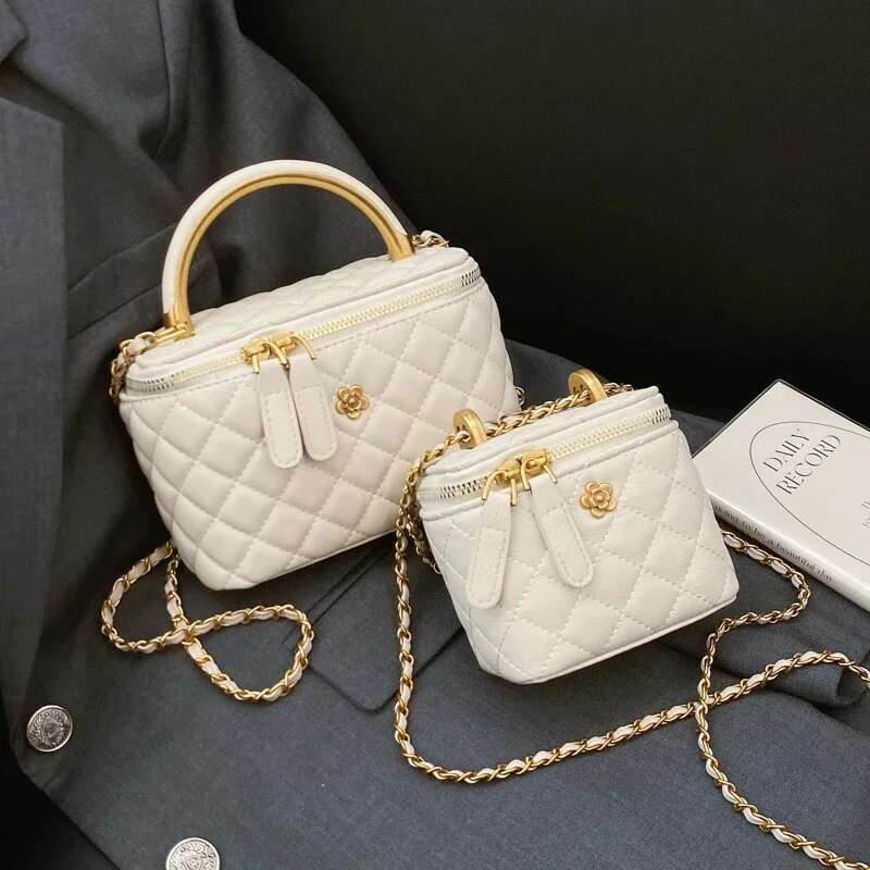 2024 New Women's Large Capacity Dia Grid Single Shoulder Diagonal Cross Hand-Held Small Square Bag, Famous Designer