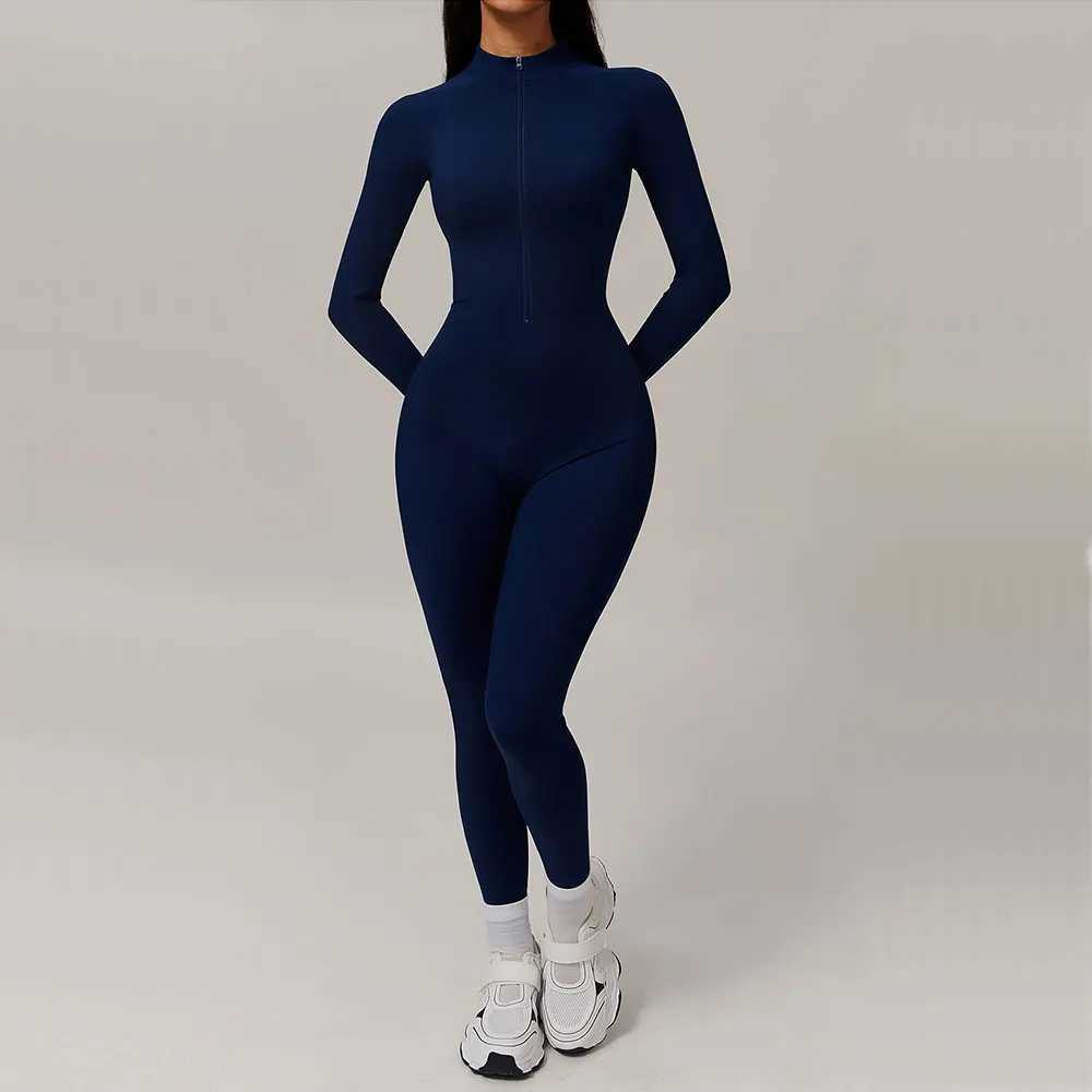 Womens Tracksuit Yoga Set Winter Warmth Jumpsuits One Piece Fitness Rompers Long Sleeved Sportswear Gym Set Workout ClothesXJ250109