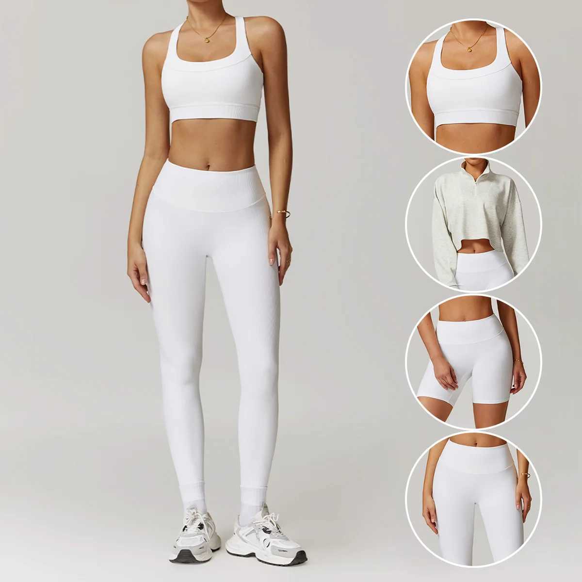 Autumn winter sports set Thread high waist beauty back Yoga Set Women Bra long sleeve Workout pullover Gym Clothing Fitness suitXJ250109