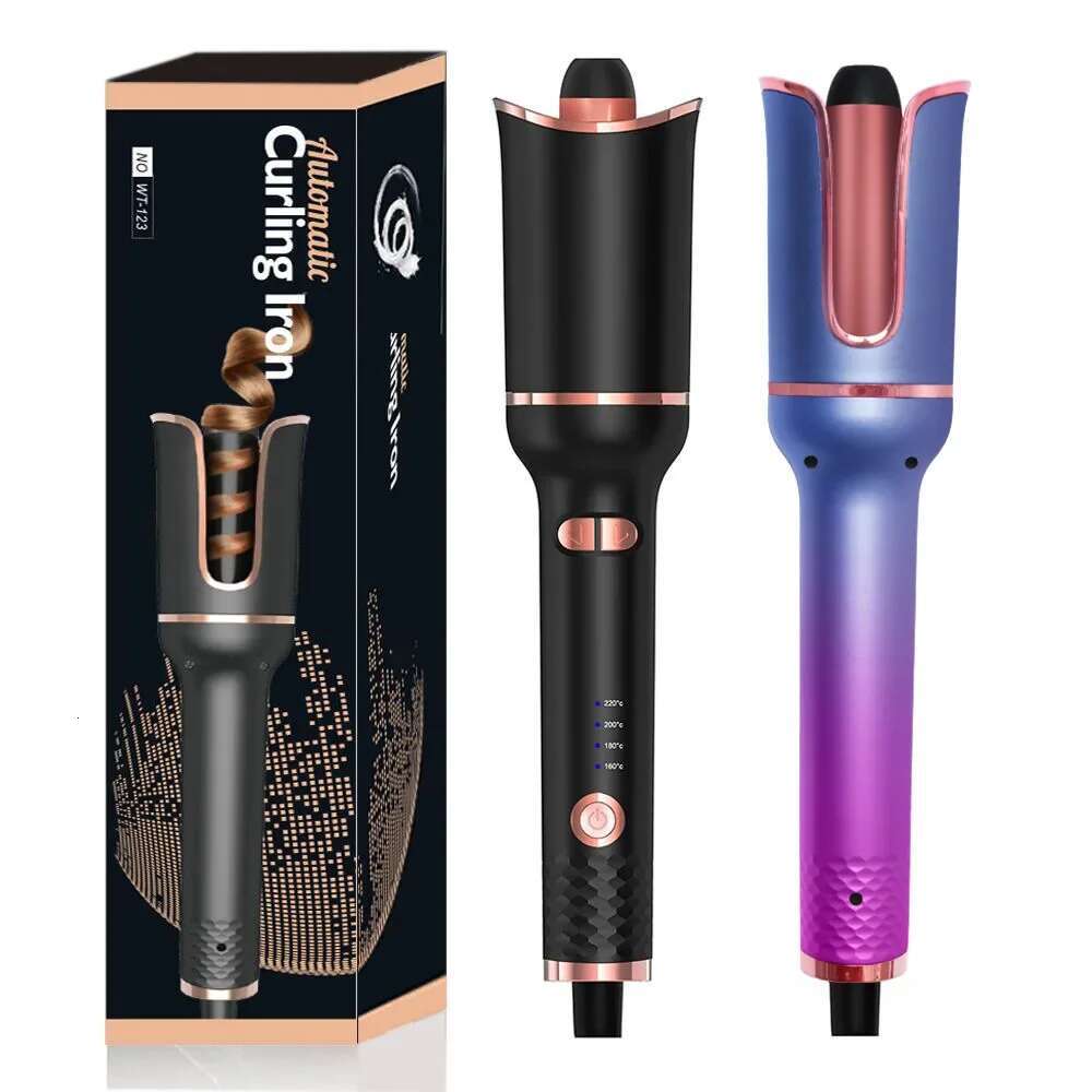Automatic Curler, Curg Iron Large Rotating Barrel, 4 Temperature Options Fast Heating, Suitable for Long Hair