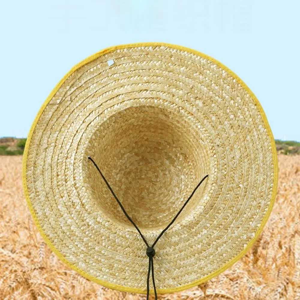Adjustable straw hat casual wide Brim sun protection beach hat breathable bucket hat X250109