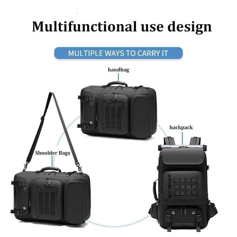 Men Travel 60L Outdoors Backpack Mountaineering Bag Waterproof Laptop Business Backpack With Separate Shoe Bag