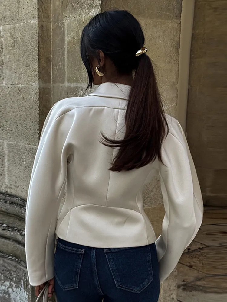 Elegant White Coat Pants Set Women Autumn Winter Turndown Collar Singlebreasted Coats Wide Leg Pant Two Piece Womens 250106