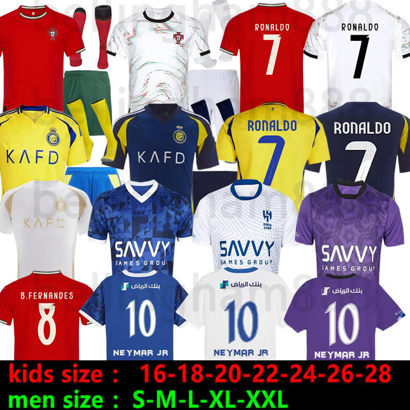 24 25 26 Ronaldo Portugieser soccer jerseys B.FERNANDES MANE Al Nassr FC Men Kids Fans Player Football shiirt 2024 2025 2026 Neymar JR New Moon of Riyadh