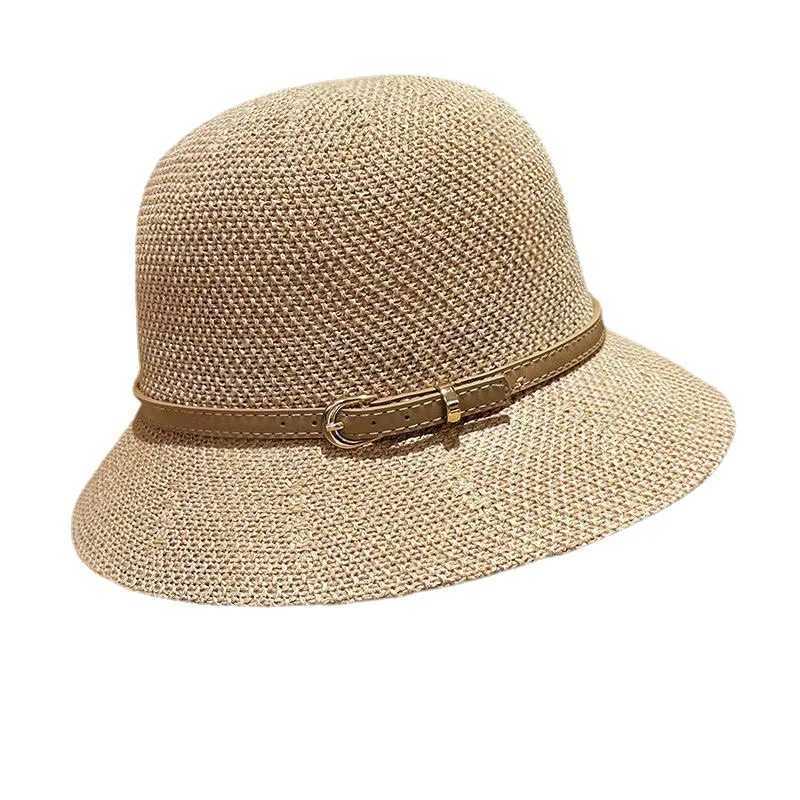New Warm Sun Hat Simple Linen Breathable Fresh Hat Summer Travel Sun Ribbon Decoration Folding Straw Hat Gift X250109