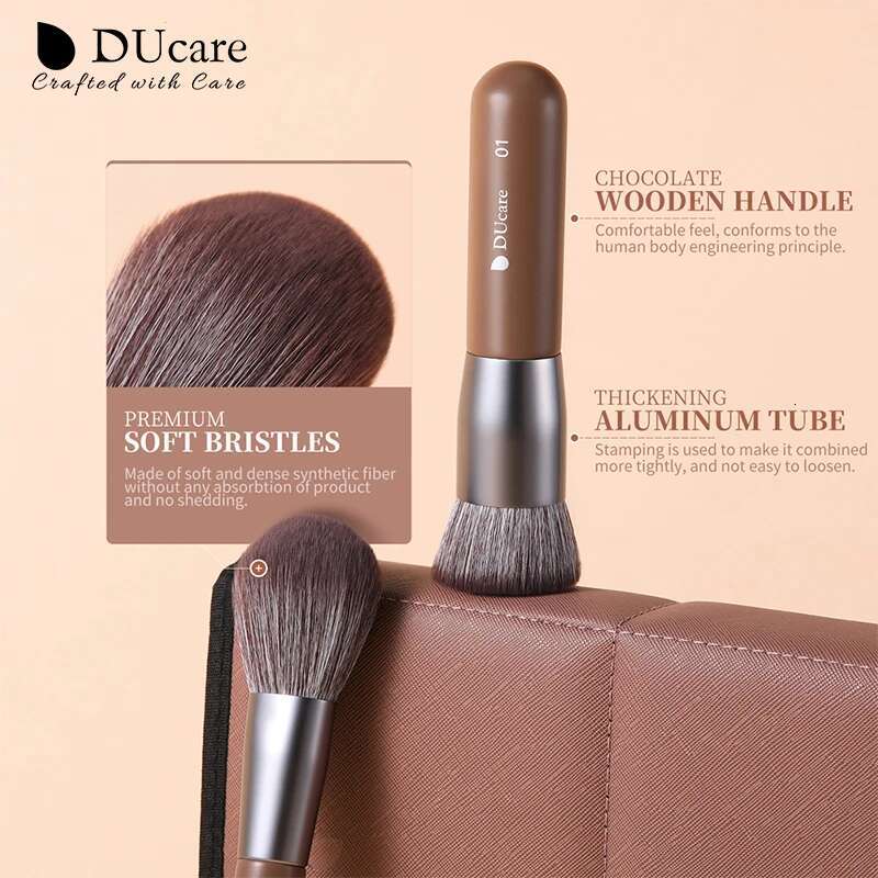 DUcare Makeup Brushes 22Pcs With Foldable BAG Nylon Hair Fan Powder EyeShadow Blending Eyeer Eyebrow Cosmestic Make up Brush