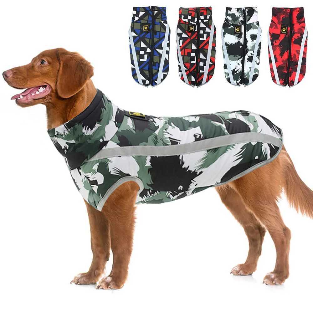 Large Dog Winter Coat Waterproof Big Dog Jacket Warm Cotton-Padded Vest for Dogs Outdoor Reflective Pet Clothes Labrador CoatXJ250109