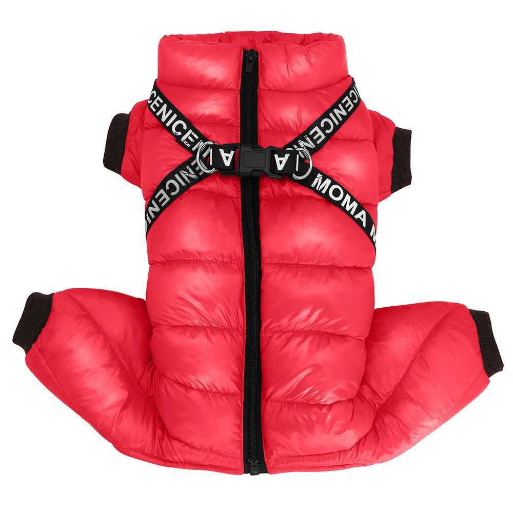 Winter Dog Clothes Super Warm Pet Dog Jacket Coat With Harness Waterproof Puppy Clothing Hoodies For Small Medium Dogs OutfitXJ250109