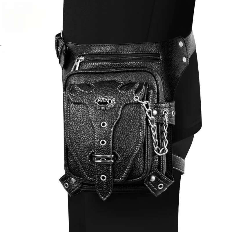 New Tactical Leg Riding Men's Belt PU Leather Motorcycle Leggings Outdoor Bag