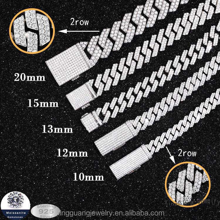 2025Designer necklace XG pass diamond tester Iced out Moissanite cuban chain 925 silver plated gold vvs moissanite chains for men necklaces Jewelry
