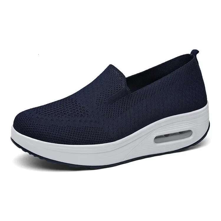Women's casual shoes with breathable mesh soles, spring and summer, thick soled high-heeled sports shoes, rubber face, non branded wholesale