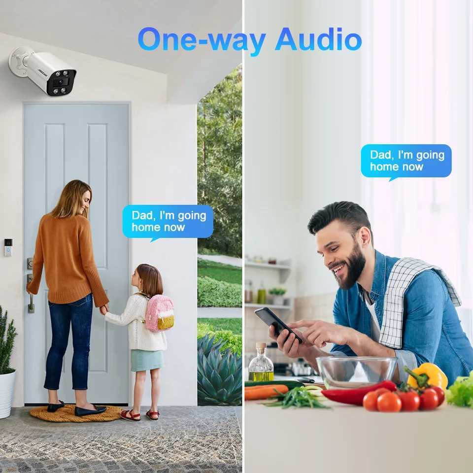 New 4K 8MP IP Camera Audio Outdoor POE H.265 Metal Bullet Home Color Night Vision Surveillance Camera X250110