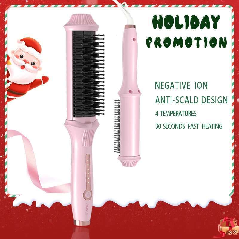 NOVUS Hair Straightening Brush Negative Ion 30 Seconds Quick Heating Anti-Scalding Styg Tool, Christmas Gift