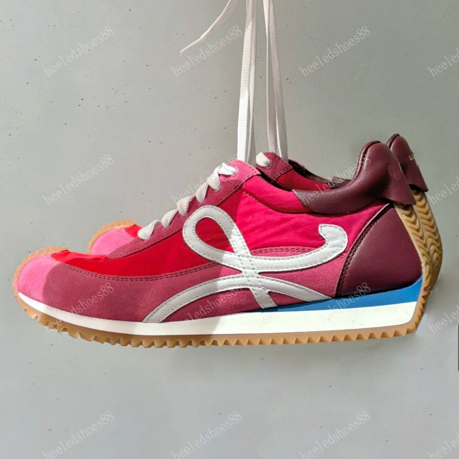 Casual Shoes for Designers Spring Fall Men Women Couple Lace Up Classic Mix match color matching Quality Leather patchwork flat heels Round head Shoe 35-46