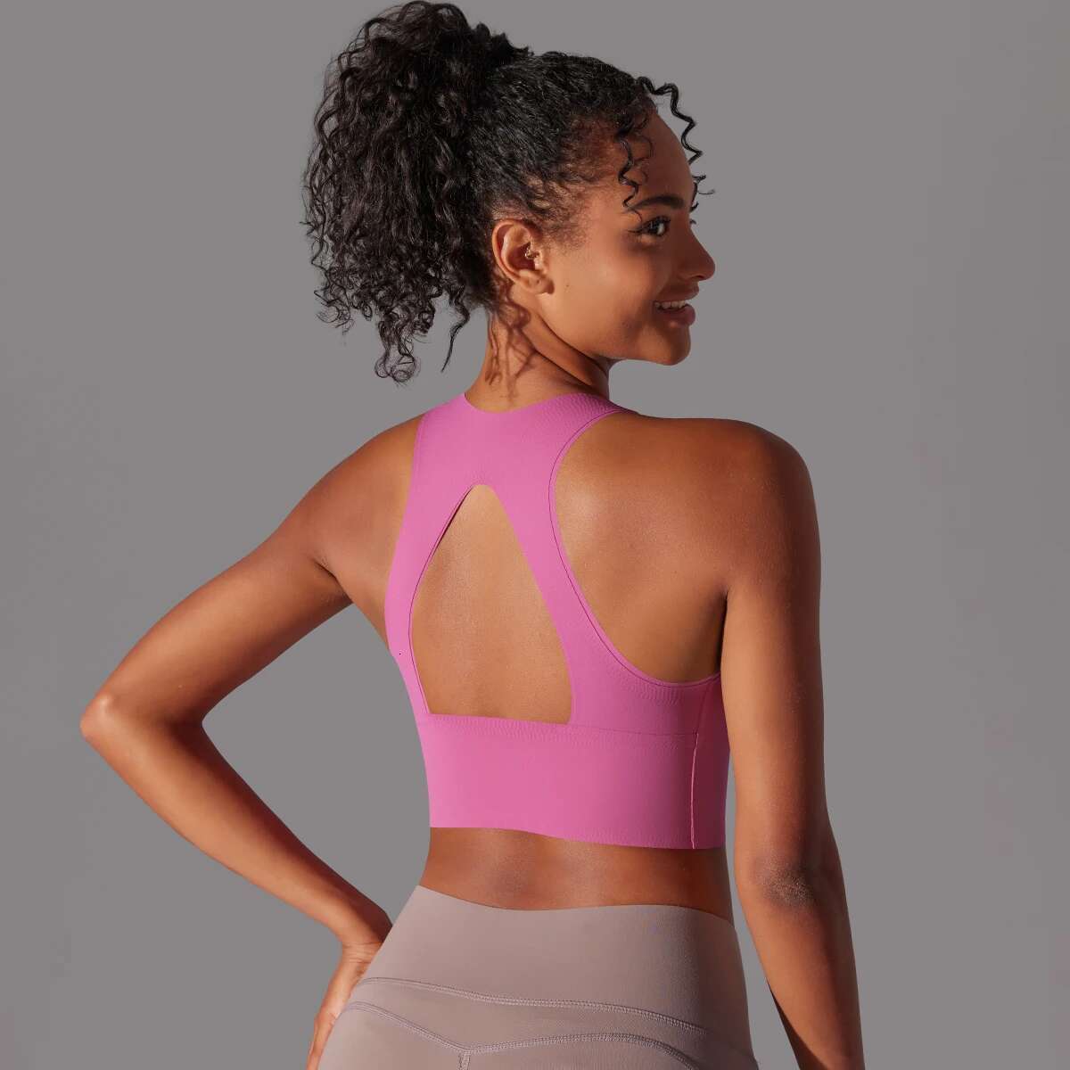 Yoga Gym Push Up Shockproof High Intensity Pilates Clothes Women Backless Quick Drying Cycg Fiess Bra