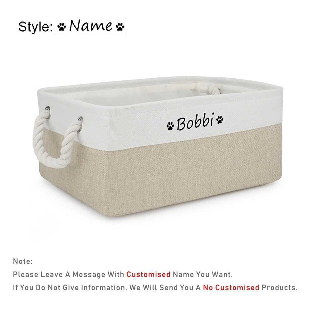 DIY Personalized Cat Dog Clothes Container Pet Toy Basket Foldable Box Bin Print Storage For Custom NameXJ250109