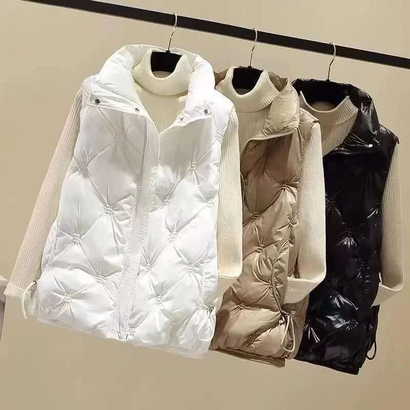 New Autumn And Winter Women's Vest 2025 Stand Up Collar Sleeveless Warm Jacket Casual Designer Jacket