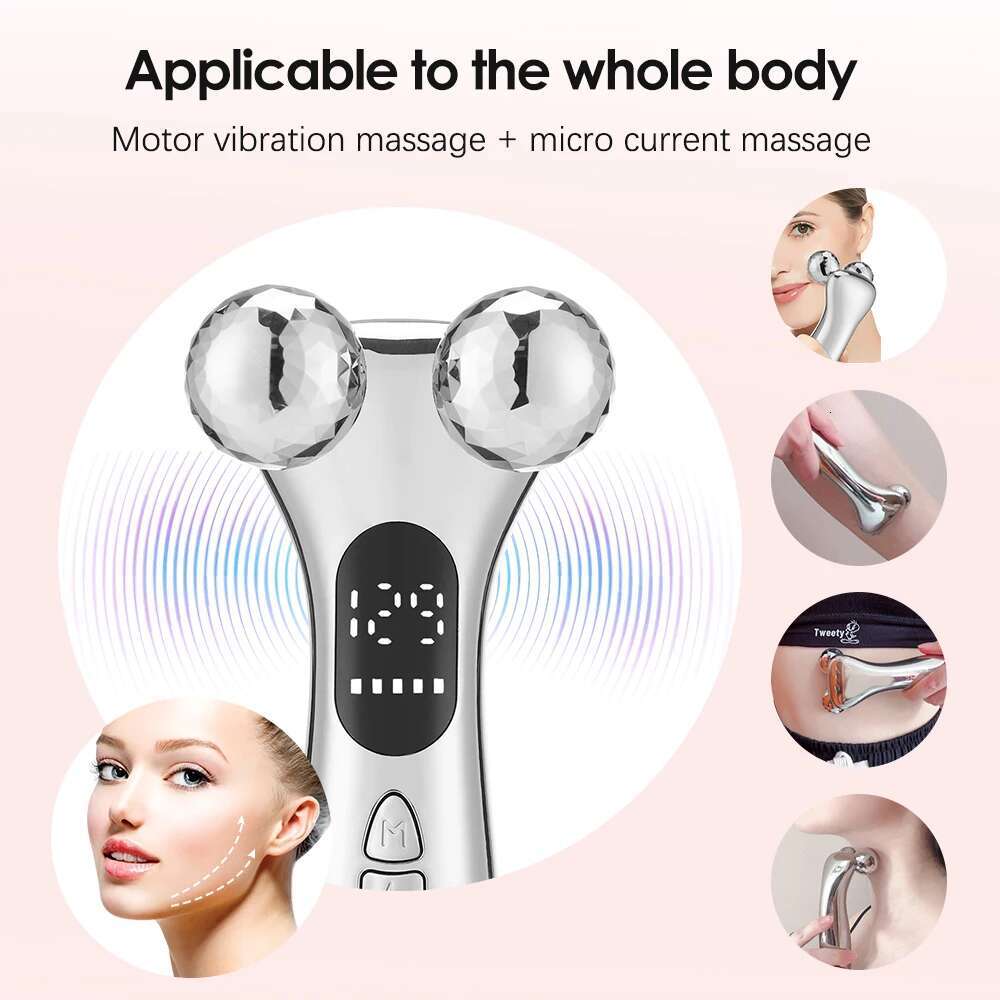 1pcs,EMS Face Massager Vibration Double Chin Removal Facial Lifting Firming Shaping Roller Body Neck Muscle Rela