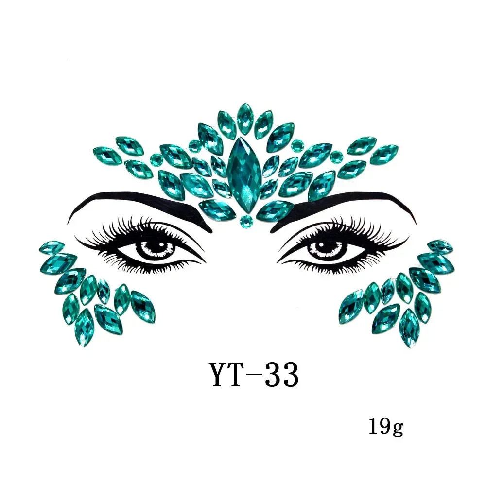 Sexy Face Tattoo Stickers Glitter Tattoos s for Woman Temporary Party DIY Kids Holiday Jewels 241230