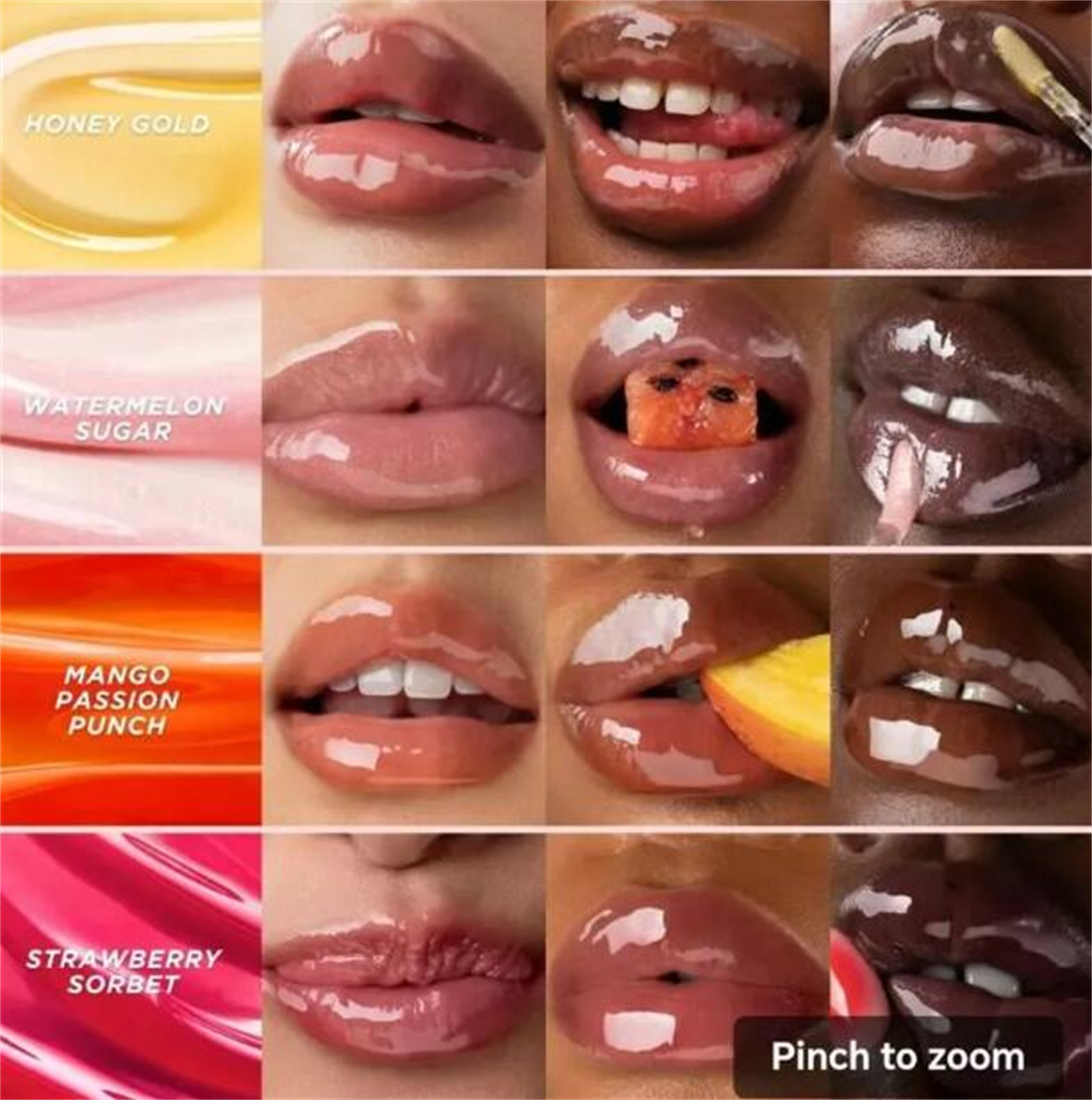 Butter Honey Lip Oil Tinted Lip Oil Lip Balm Coconut Frost Watermelon Sugar Mango Passion Punch Honey Gold Gisou