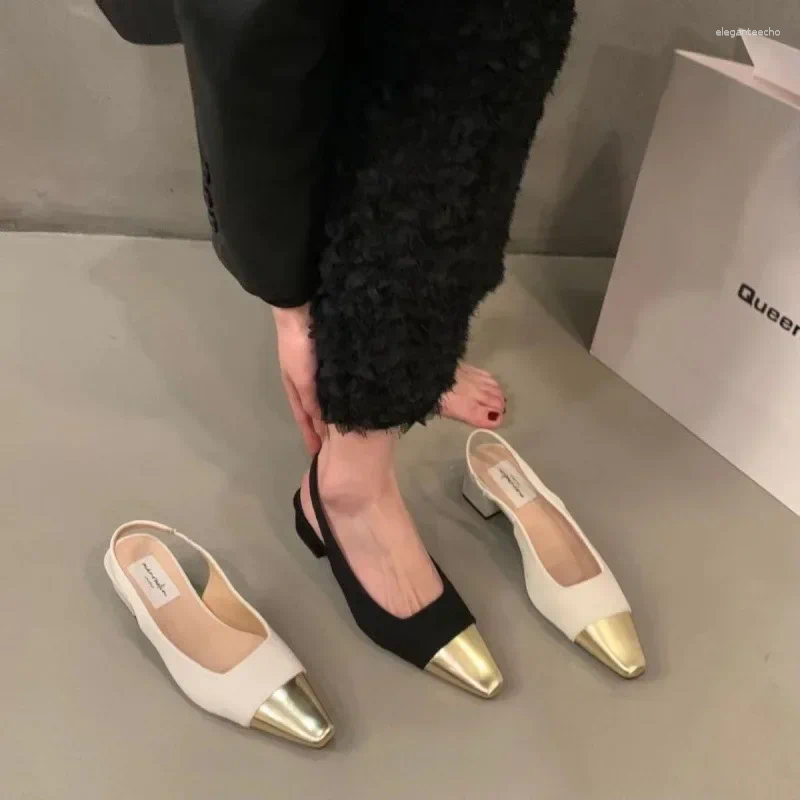 2025 S Fashion Designer Sandals French Tweed Style Women S Spring Arrival Dress High Heel Mary Jane Casual Shoes Back Strap Open Design