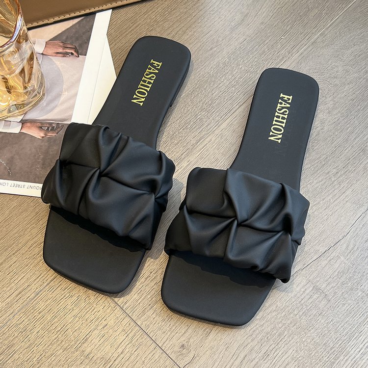 Women Slippers Flat Bottom New Fashion Korean Version Plus hot Size Outdoor Wear Triple Black Beige Green Free shipping