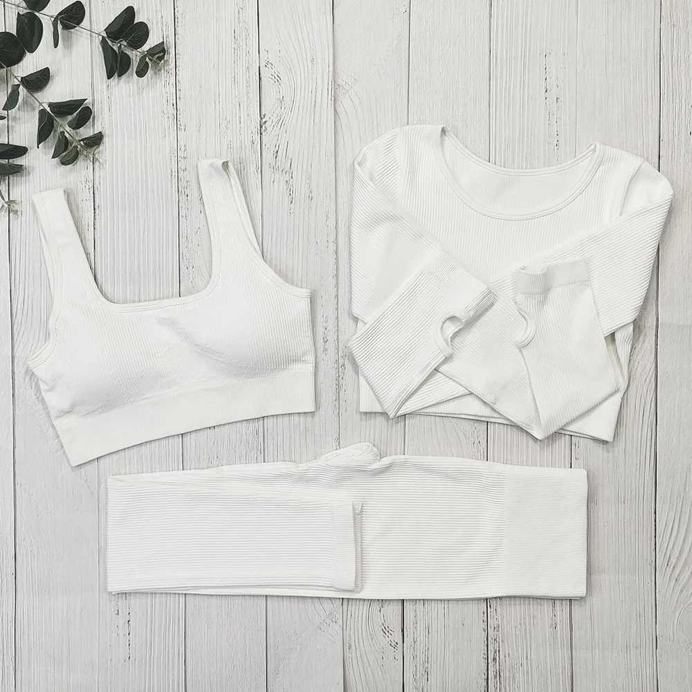 Ribbed Yoga Set Sportswear Women Suit For fitness Seamless Sports Suit Workout Shorts Set Tracksuit Sports Outfit Gym ClothingXJ250109