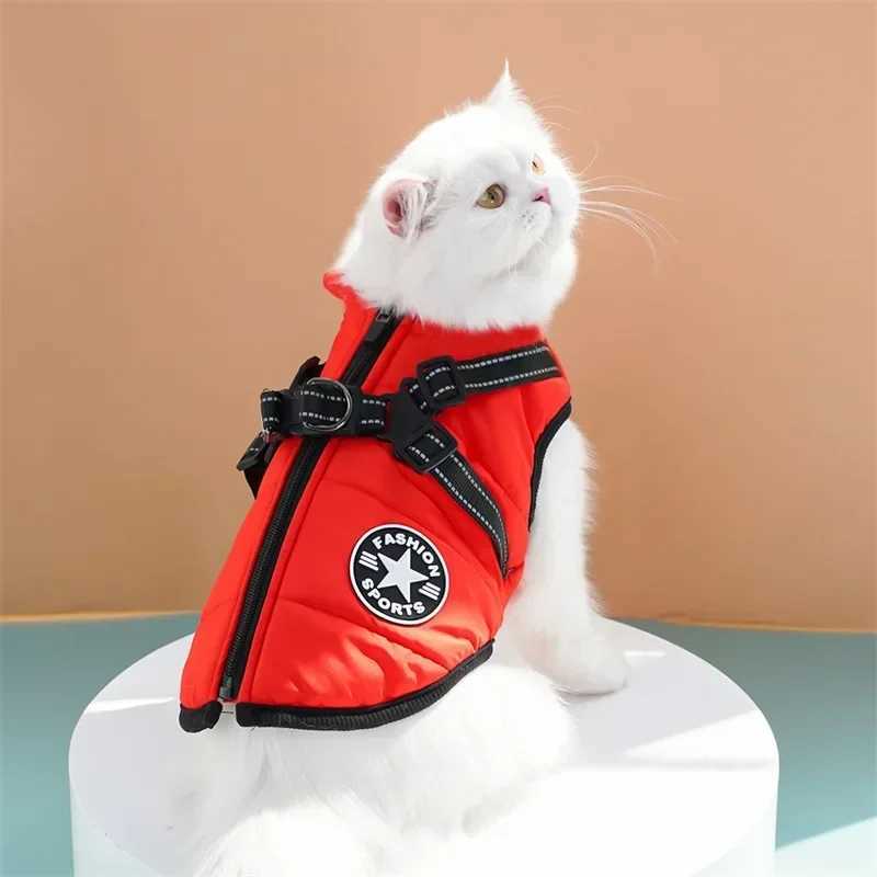 Pet Dog Coat with Harness Winter Cat Waterproof Coat Zipper Dog Jacket with Reflective Harness for Smal Medium Large DogsXJ250109