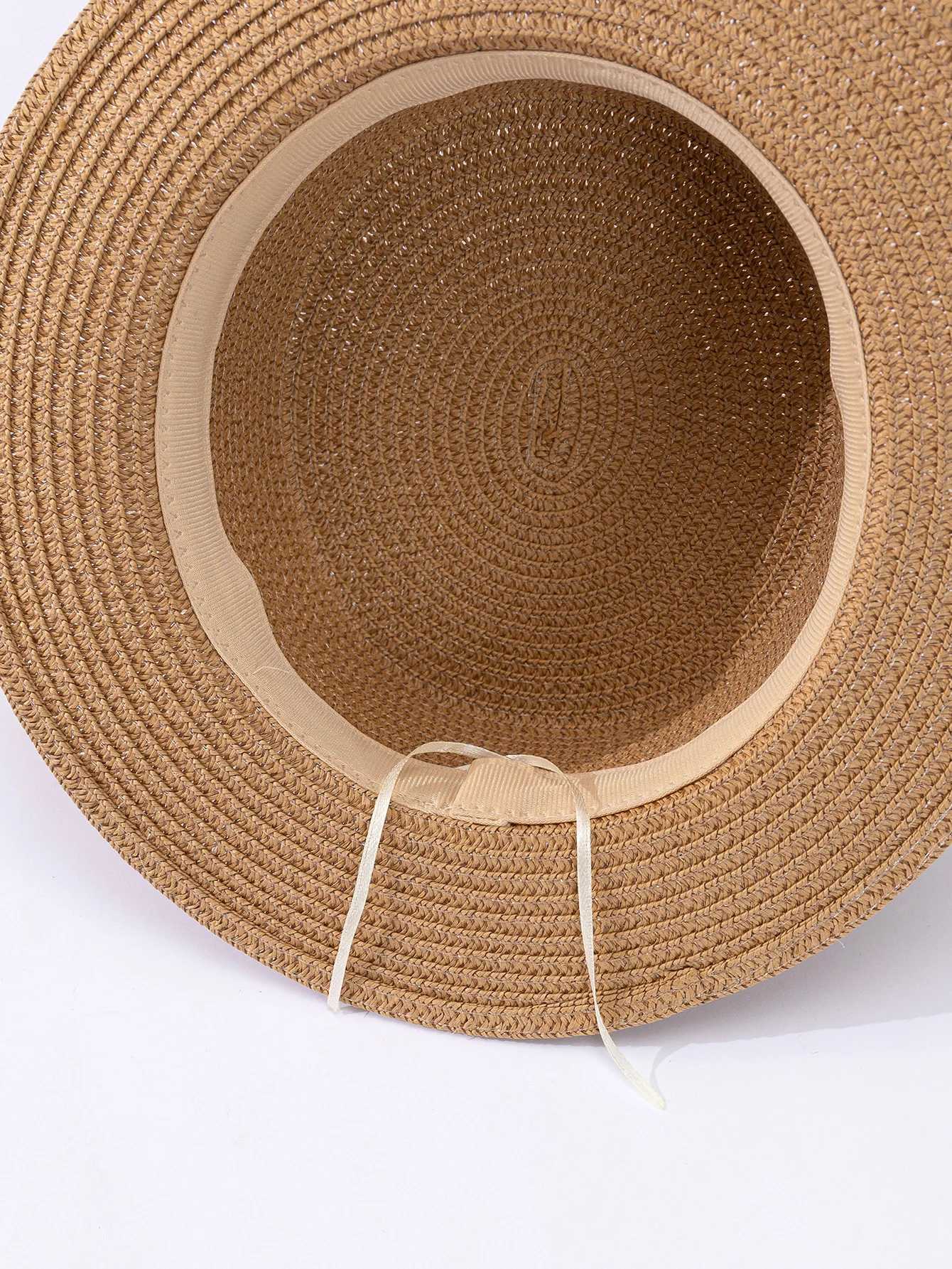 France UK summer high waisted beach hat with flat top temperature top hat beach holiday sun hat X250109