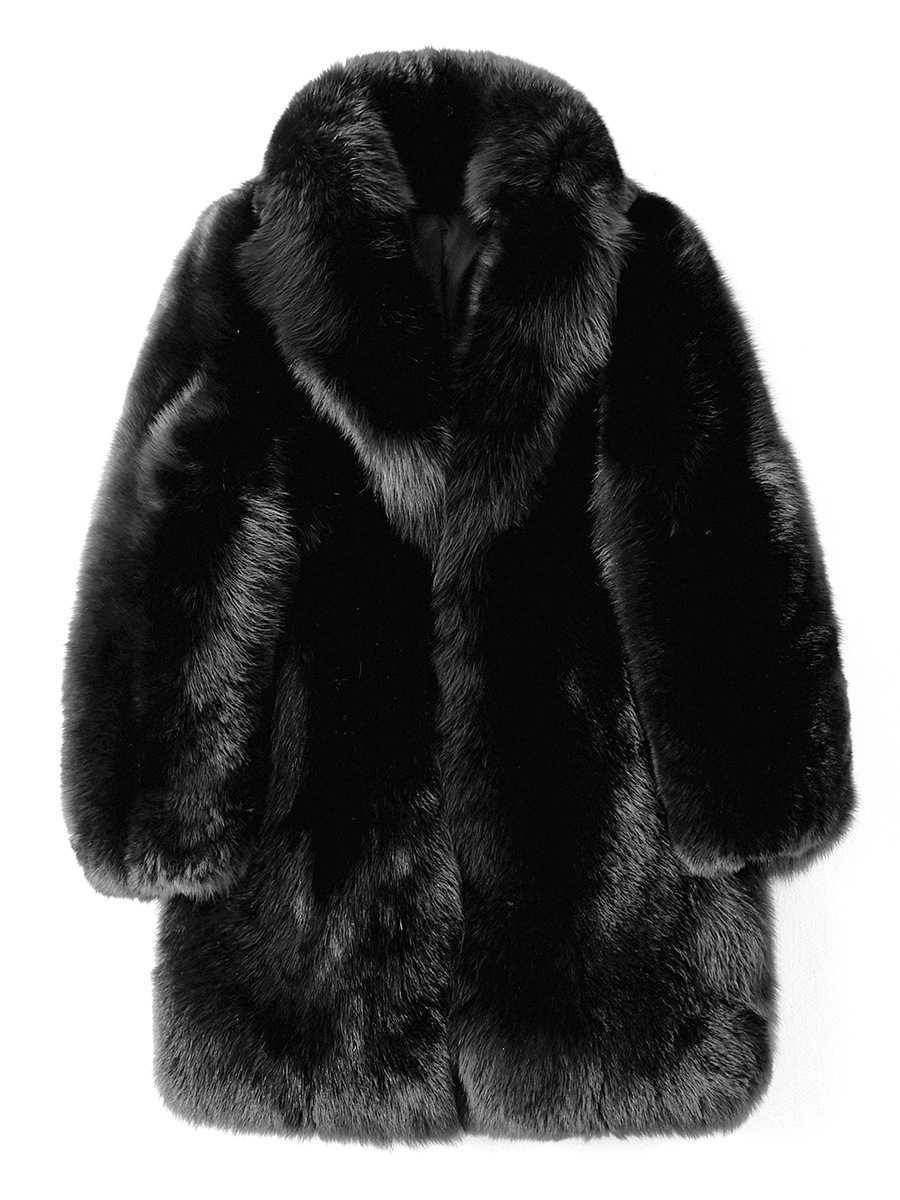 Mens natural fox fur coat real silver fox fur coat big collar best-selling mens long fur coat W241017