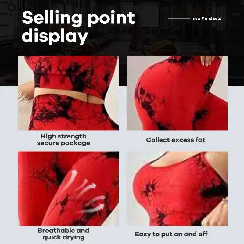 Tie Dye Yoga Womens Tracksuit Fitness Yoga Sets Sportswear Workout Bra+High Waist Leggings Gym Clothing Seamless Sports SuitsXJ250109