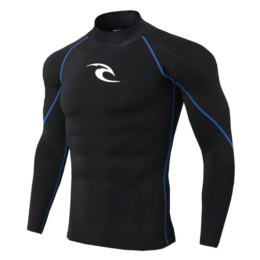 Autumn Running Tshirt Mens Long Sleeved Compression Shirt Fitness Training Top Gym Bodybuilding Undershirt Man Sports Wear 250106