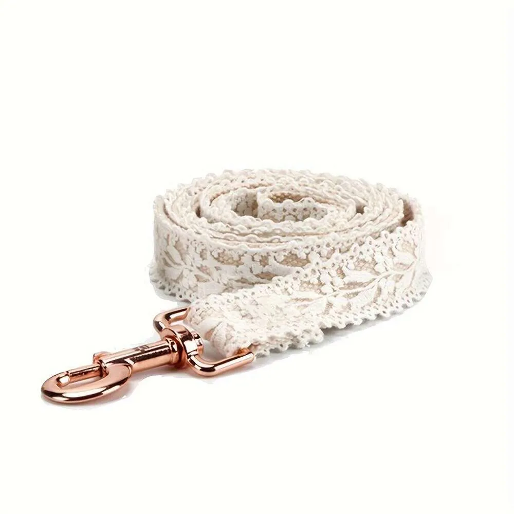 Dog Collar Leash Set Cotton Lace Adjustable Comfortable Unique Collars And Leashes For Small Medium Large Dogs