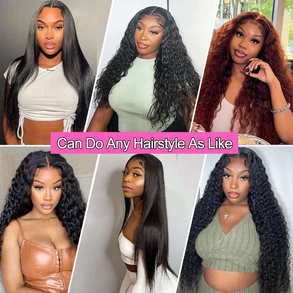 And Go Deep Wave 6X4 5X5 Lace Closure Wig With Plucked Haire Pre Cut Curly Glueless Wigs Human Hair Ready To Wear