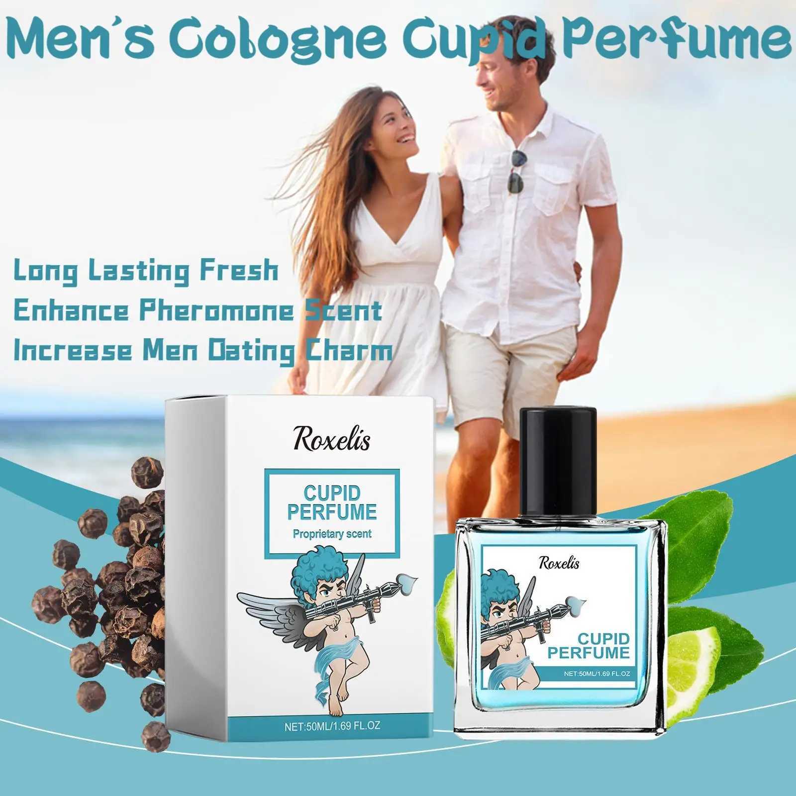 Roxelis 50ml Cupid Cologne Charming perfume Long lasting pheromone perfume Light scent Natural flirtation Fresh air fragrance spray W250110