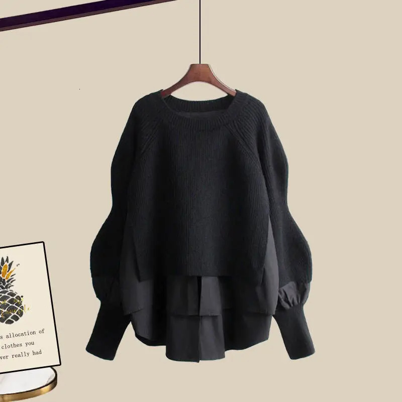 Womens Fashion Sweater Skirt Twopiece Set Korean Elegant in Matching Dress Suit 250106