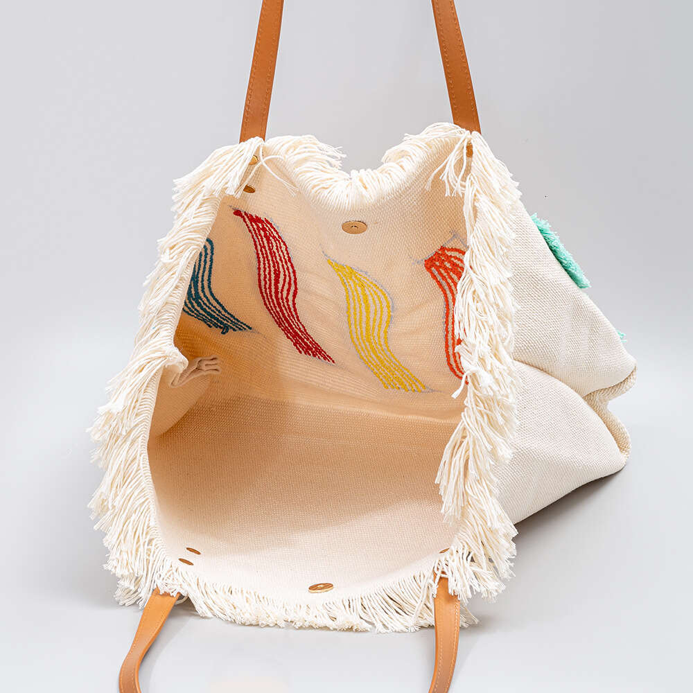 Tote European And American Cross-Border High-End Canvas Bag, Large Capacity Women's Commuting Hand-Held Shoulder Bag
