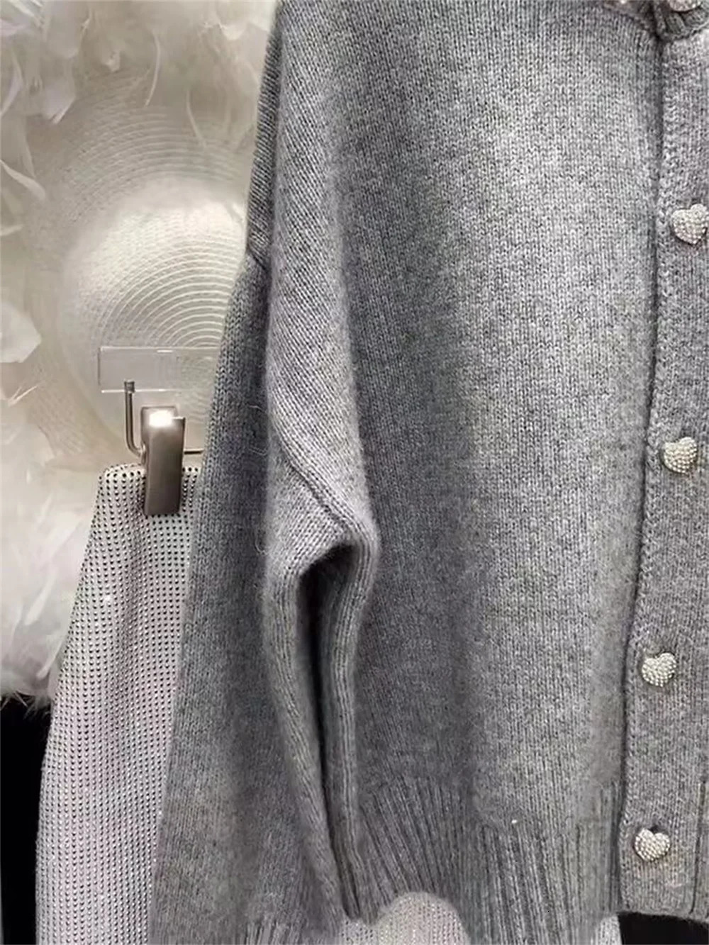 Women Clothing Oversized Cardigan Jackets Diamond Oneck Vintage Casual Knitted Sweater Tops Pull Femme Cardigans 250108