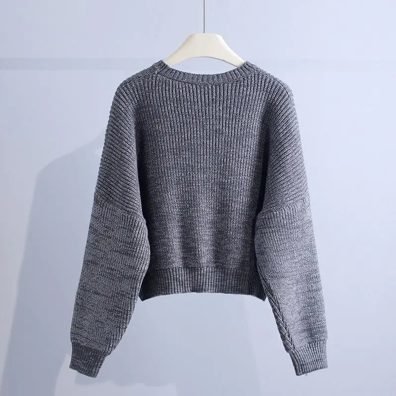 Fashion patchwork knitting Pullovers Women Autumn Winter vintage Letter Long sleeve sweater office Lady Allmatch Knitwear tops 250108