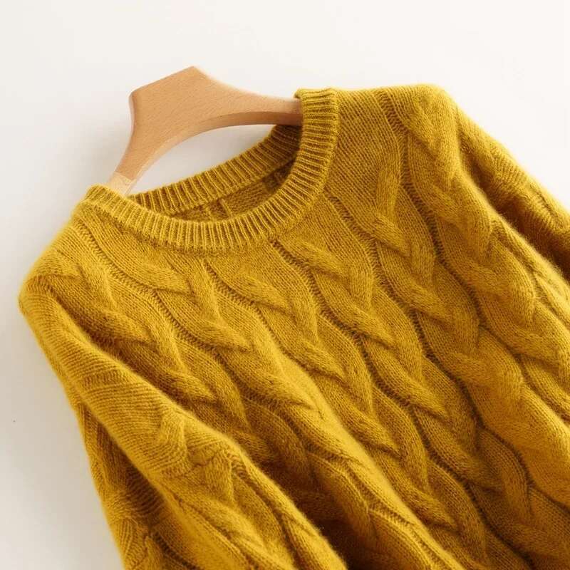 Tailor Sheep Winter 100% Cashmere Sweater O-Neck Knit Pullover Women's High Quality Female Loose Large Size Girls Top