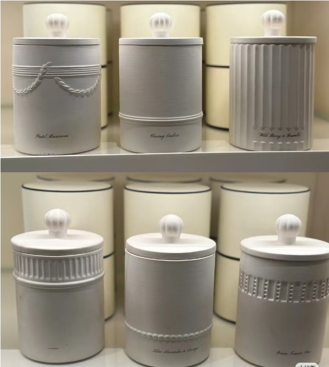 Designer scented candle, ceramic Home large capacity Aromatherapy 300g exquisite packaging 7 unique flavors of wild fruit pulp and raspberry, arons