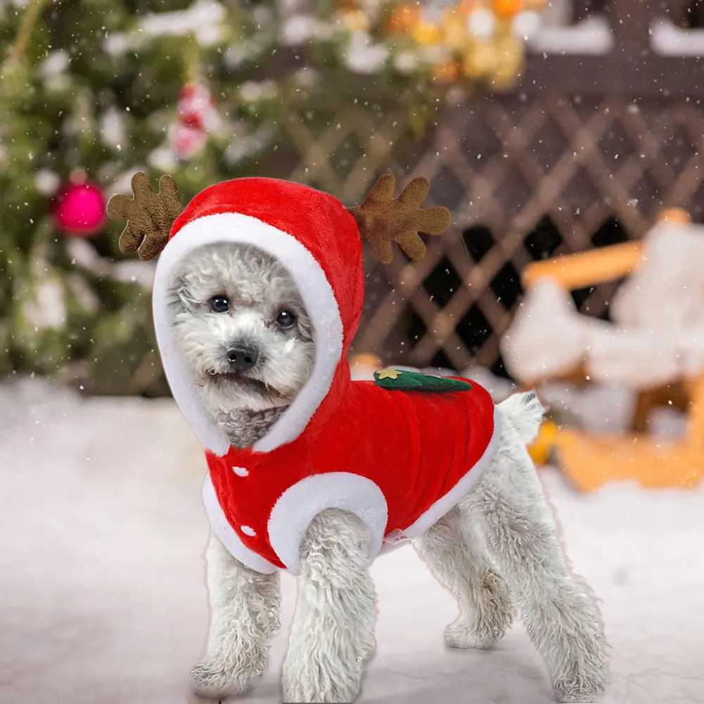 Dog Christmas Costumes Elk Pet Dog Cold Weather Coats Winter Warm Christmas Dog Clothes for Small Dogs PuppyXJ250109