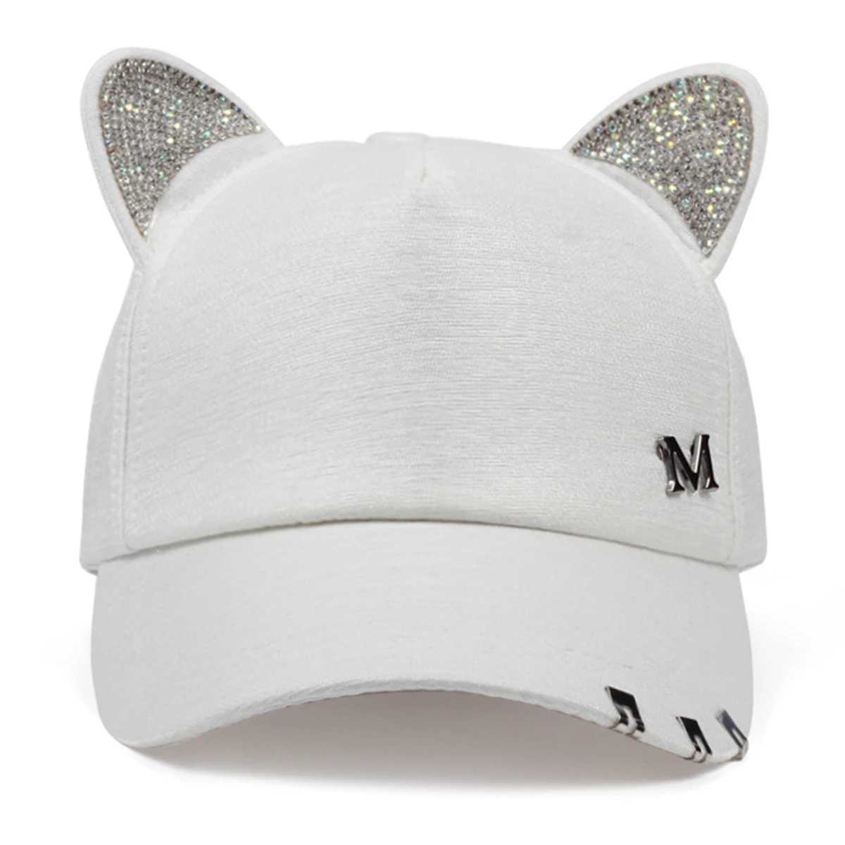Unisex cute Cats ears (Steamed cat-ear shaped bread) M label baseball cap Spring autumn outdoor adjustable casual cap X2501091