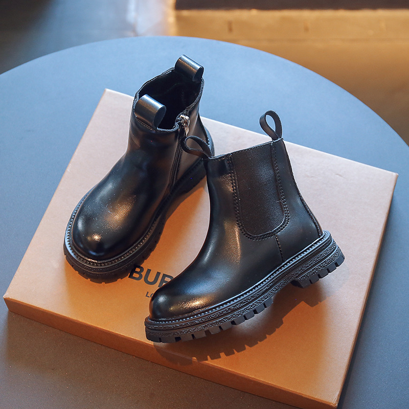 Designer Korean version of fashion children's boots spring new British style solid color children trendy boots girls shoes 2025