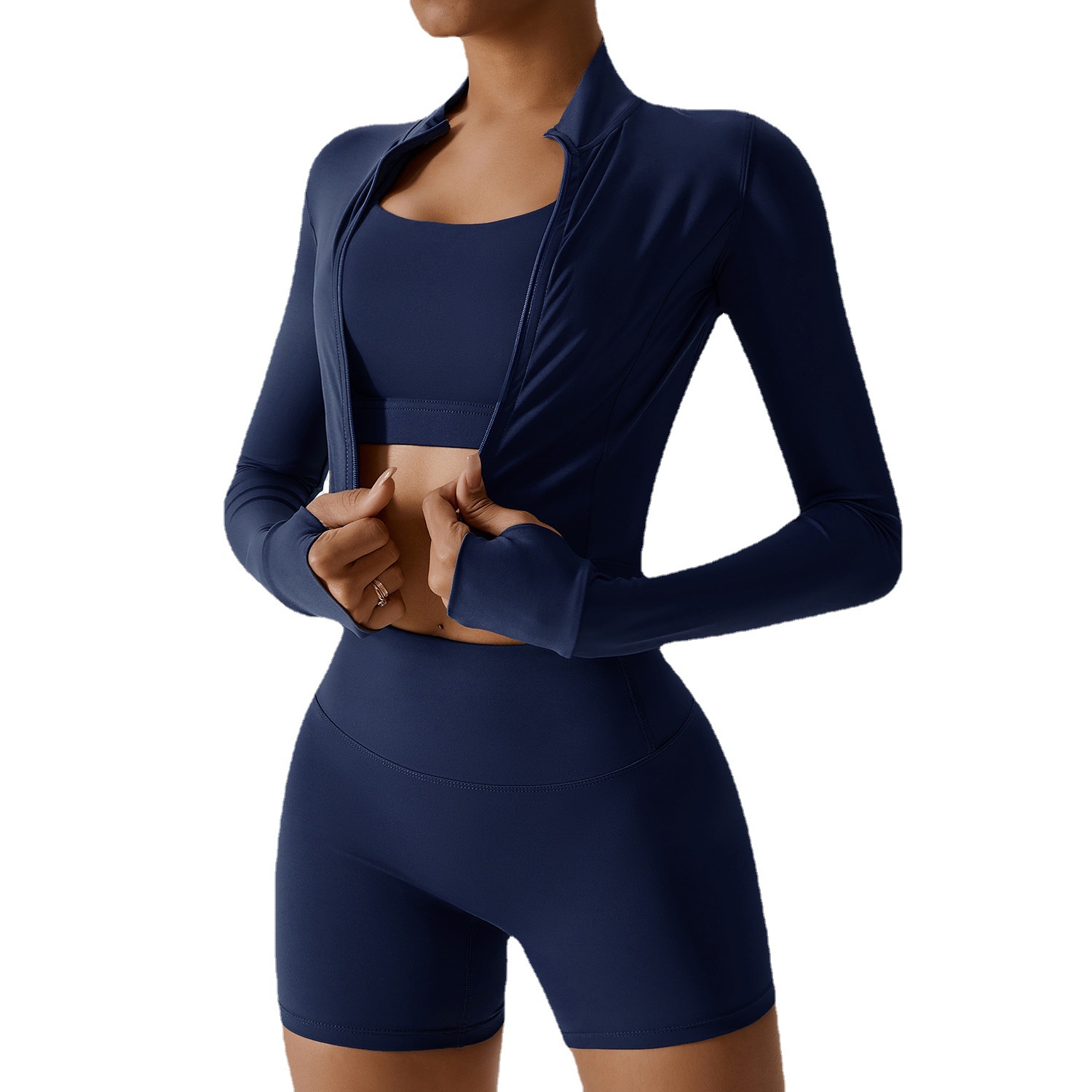 3pcs Women jacket and leggings Gym Sets yoga shorts suits vest+pants+jacket set exercise close fitting fiess wear running elastic workout tracksuit