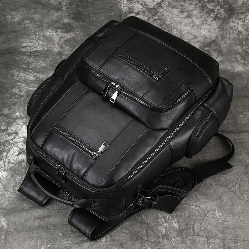 Cow Backpacks Men Laptop Rucksack Shoulder Mochilas Cowhide Genuine Leather Male School For Man Travel Bag