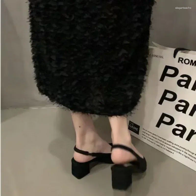 2025 S Fashion Designer Sandals French Tweed Style Women S Spring Arrival Dress High Heel Mary Jane Casual Shoes Back Strap Open Design