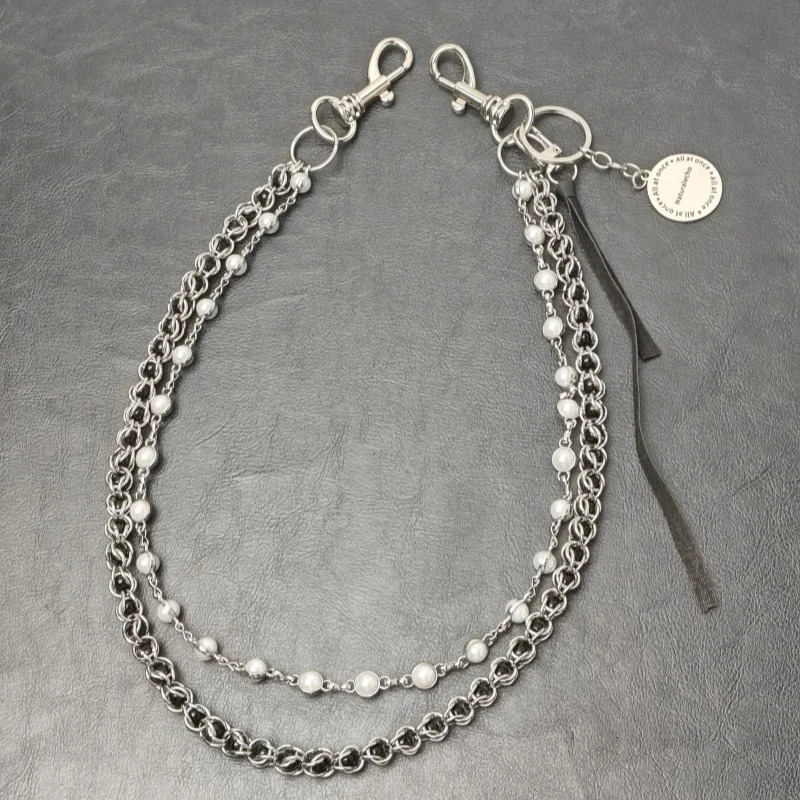Retro Steel Clamp Beads Punk Pants Chain Ones Waist Accessories Fashion Men And Women Key Chain Wholesaler 250107