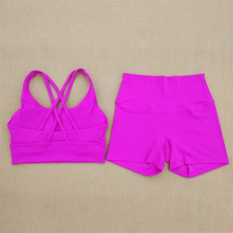 Yoga Clothes Womens Gym Suit 2 Set Shorts Leggings+ Bra Underwear Suit Running Exercise Fitness Wear Elastic Soft BreathableXJ250109