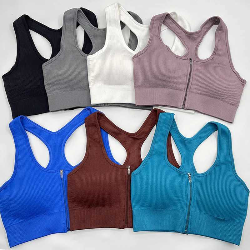 1PCS Seamless Yoga Zipper Sports Bra High Waist Push Up Leggings Drawstring Gym Fitness Workout Clothes For Women ActivewearXJ250109
